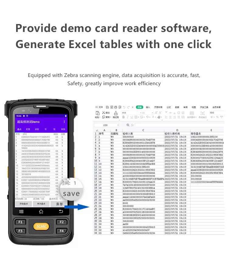 Terminal PDA Android intelligent avec lecteur de codes-barres Terminal PDA Android intelligent avec lecteur de codes-barres